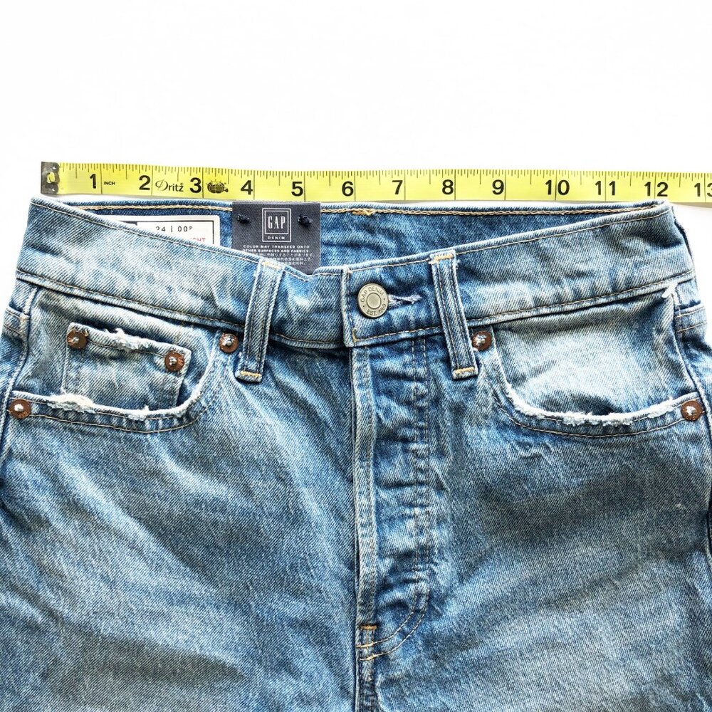 GAP Jeans Womens 24 Petite NWT Cheeky Straight Leg Medium Indigo Denim - Picture 9 of 10